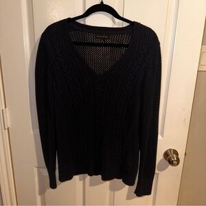 navy blue banana republic cable knit sweater